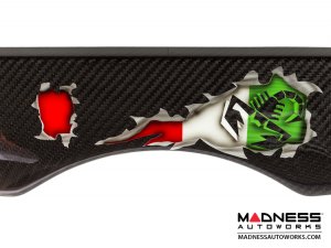 FIAT 500 Parcel Shelf - Carbon Fiber - Italian Flag w/ Black Scorpion 